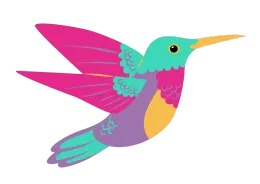 Charly le Colibri, la mascotte du kit d'animation Polychromia.